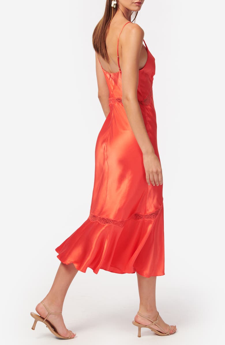 CAMI NYC Florentina Lace Trim Silk Satin Slipdress, Alternate, color, 