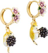 Bill Skinner Studio Blackberry Mouse Huggie Earrings