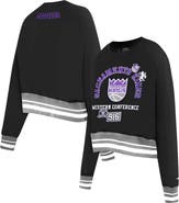 PRO STANDARD Women's Pro Standard Black Sacramento Kings Area Code Cropped Pullover Sweatshirt