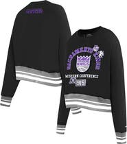 PRO STANDARD Women's Pro Standard Black Sacramento Kings Area Code Cropped Pullover Sweatshirt