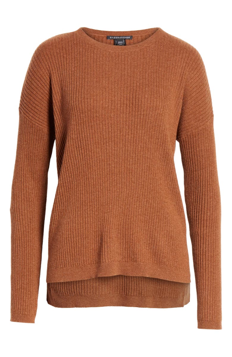 Eileen Fisher Boxy Ribbed Cashmere Sweater, Alternate, color, 