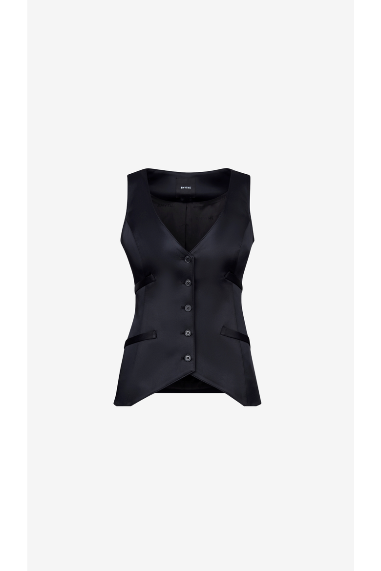 Tuxedo Waistcoat, Alternate, color, Black Satin