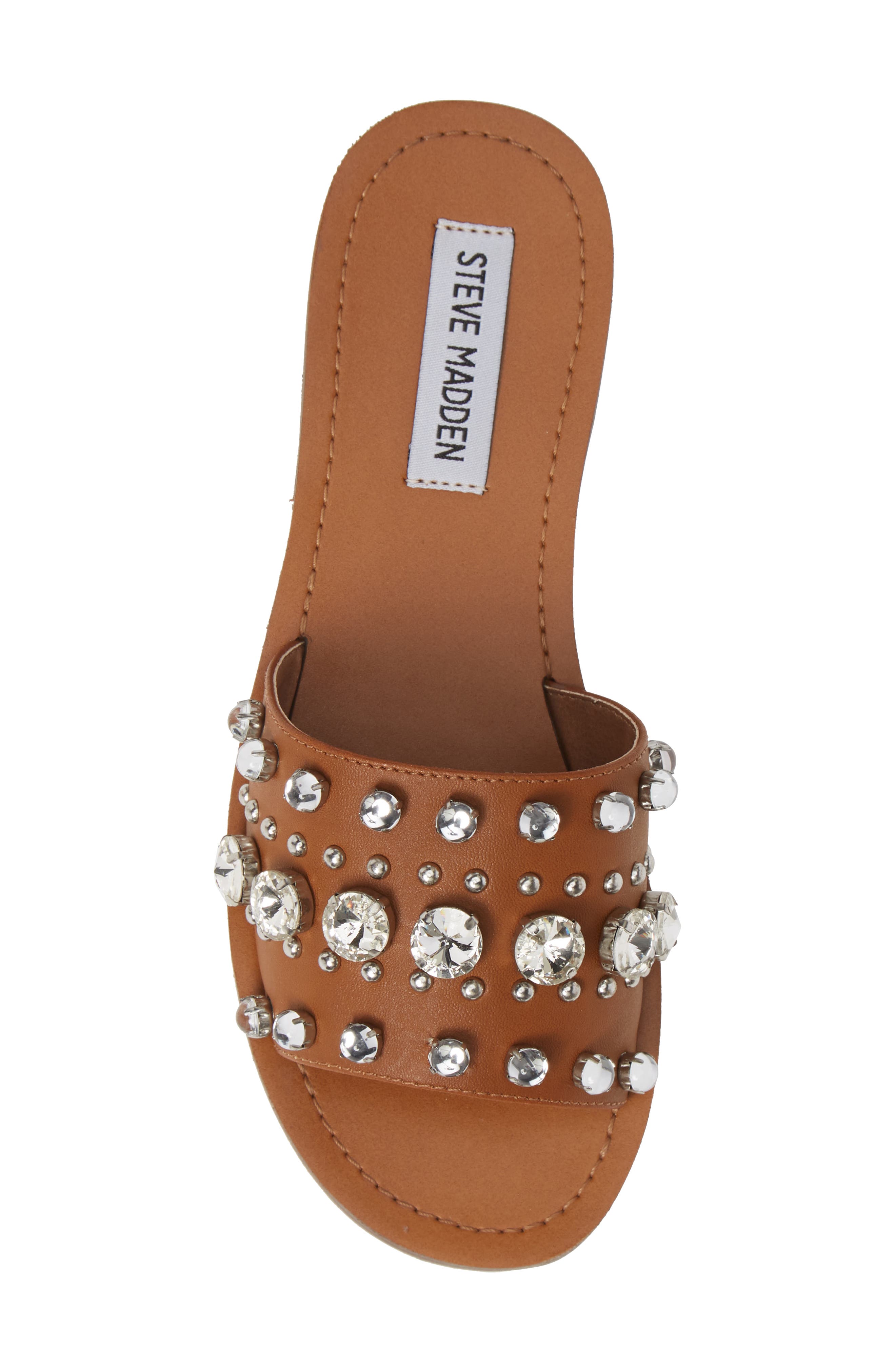 Regent Embellished Slide Sandal, Alternate, color, COGNAC MULE