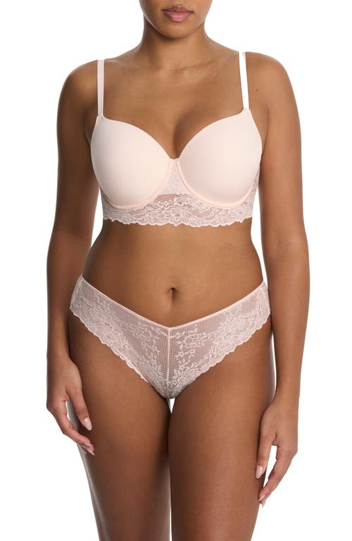 Natori Heavenly Full Coverage Longline Lace T-shirt Bra In Pink