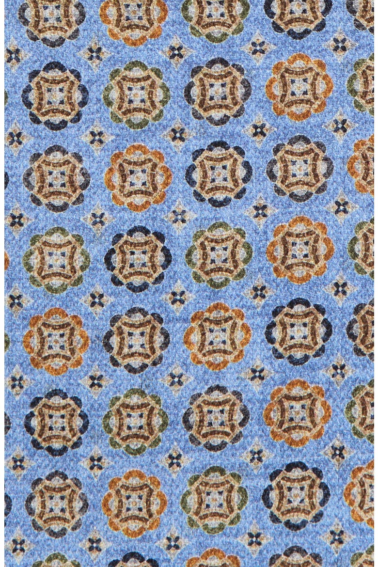 Medallion Silk Pocket Square, Alternate, color, LT BLUE