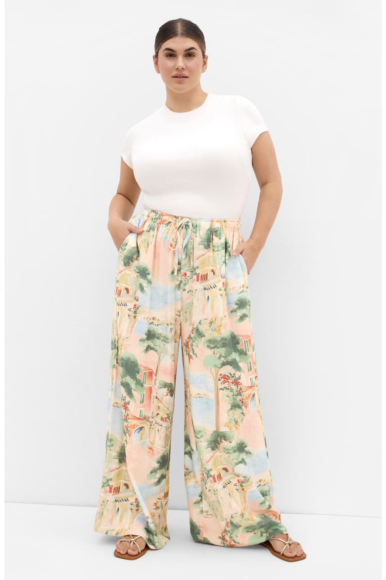 Halle Print Pants, Alternate, color, SARDINIA
