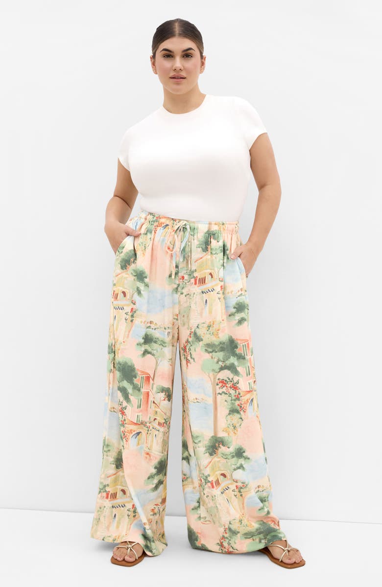 City Chic Halle Print Pants, Alternate, color, Sardinia
