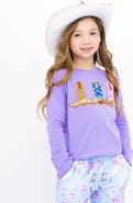 Preppy Goose Sequin Cowgirl Boots Long Sleeve T-Shirt