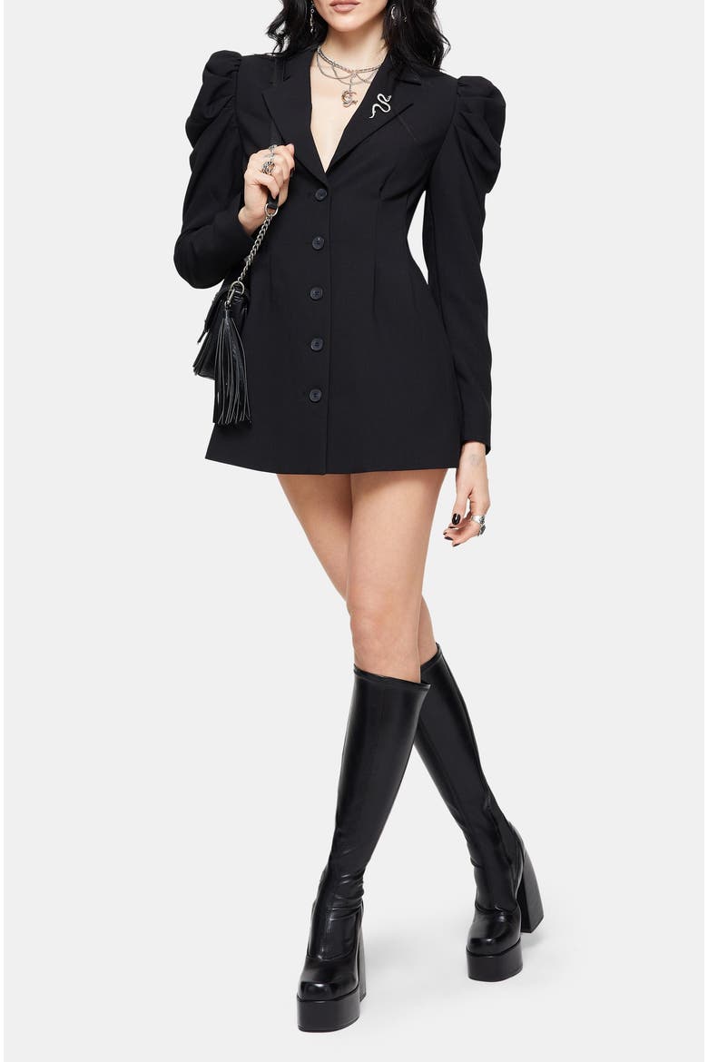Maura Tailored Blazer Dress, Alternate, color, Black