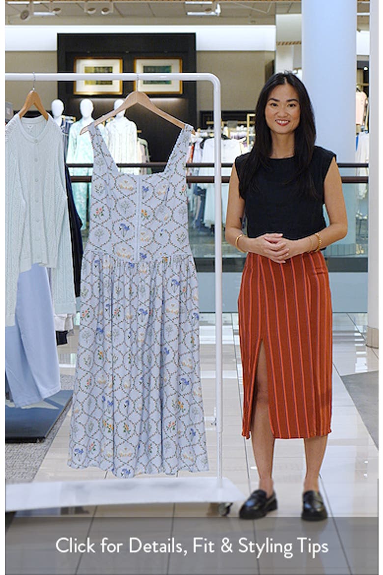Floral Print Linen Blend Midi Dress video