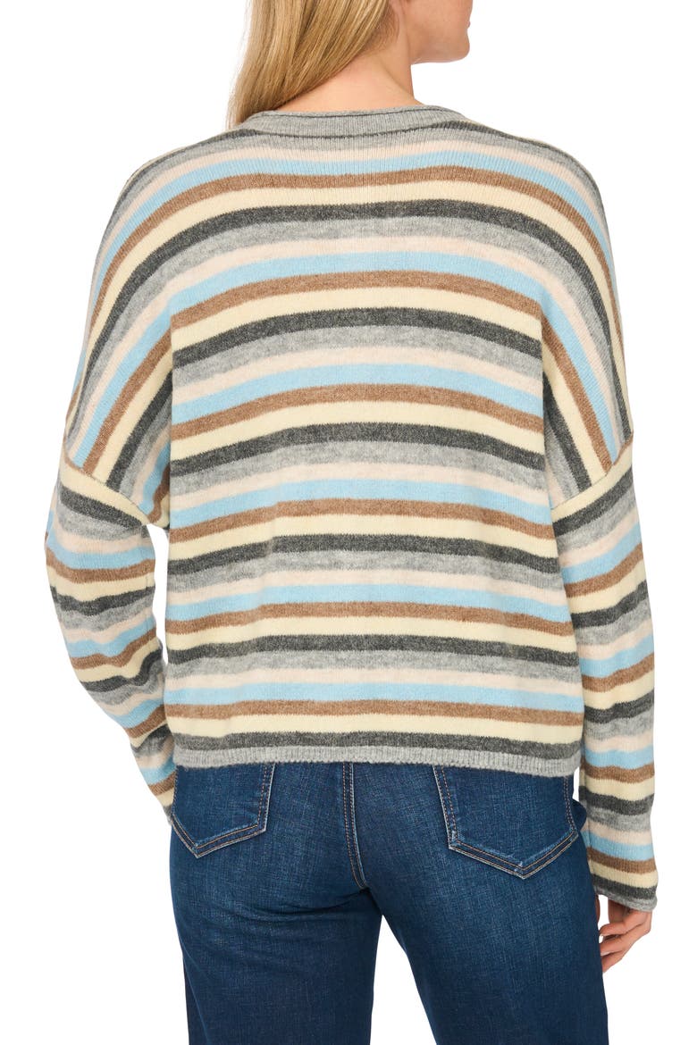Striped Cardigan, Alternate, color, LIGHT HEATHER GREY