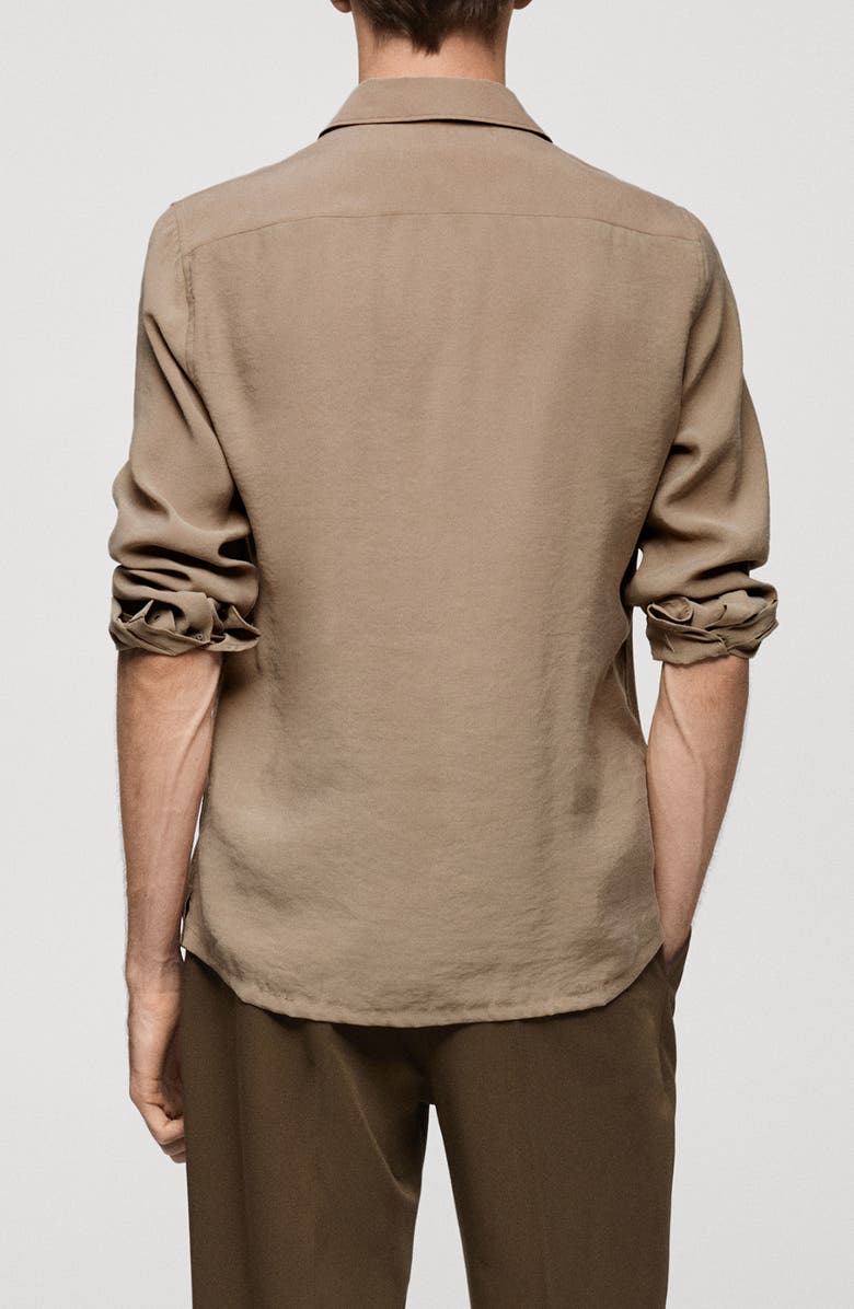 MANGO Regular Fit Button-Up Shirt, Alternate, color, Medium Brown
