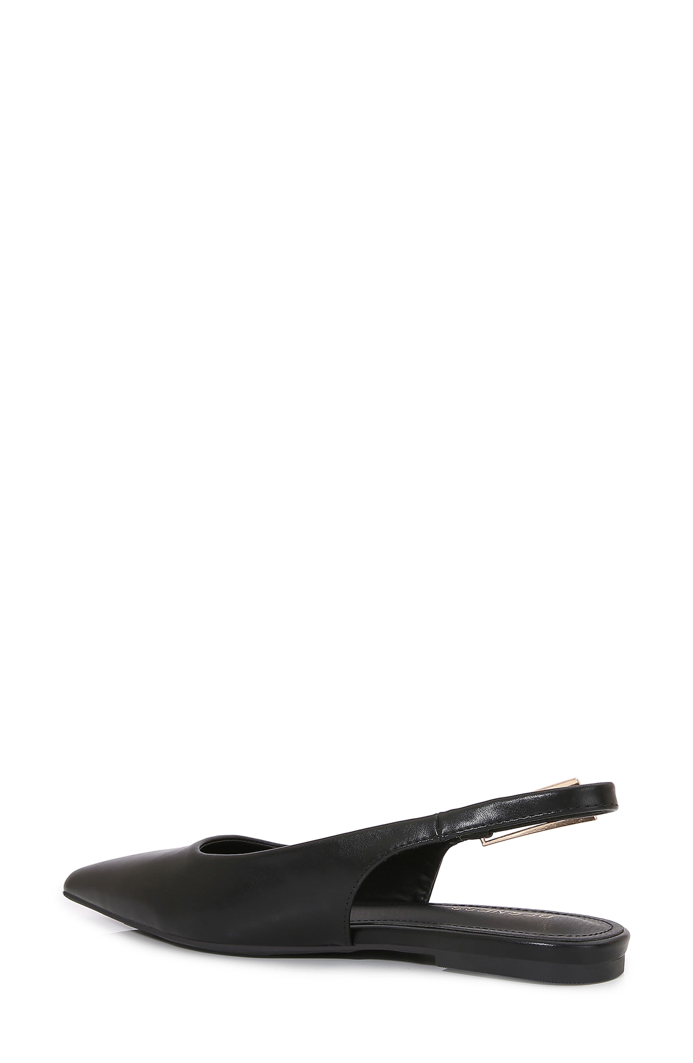 BERNESS Caitriona Pointed Toe Slingback Flat, Alternate, color, Black Lea
