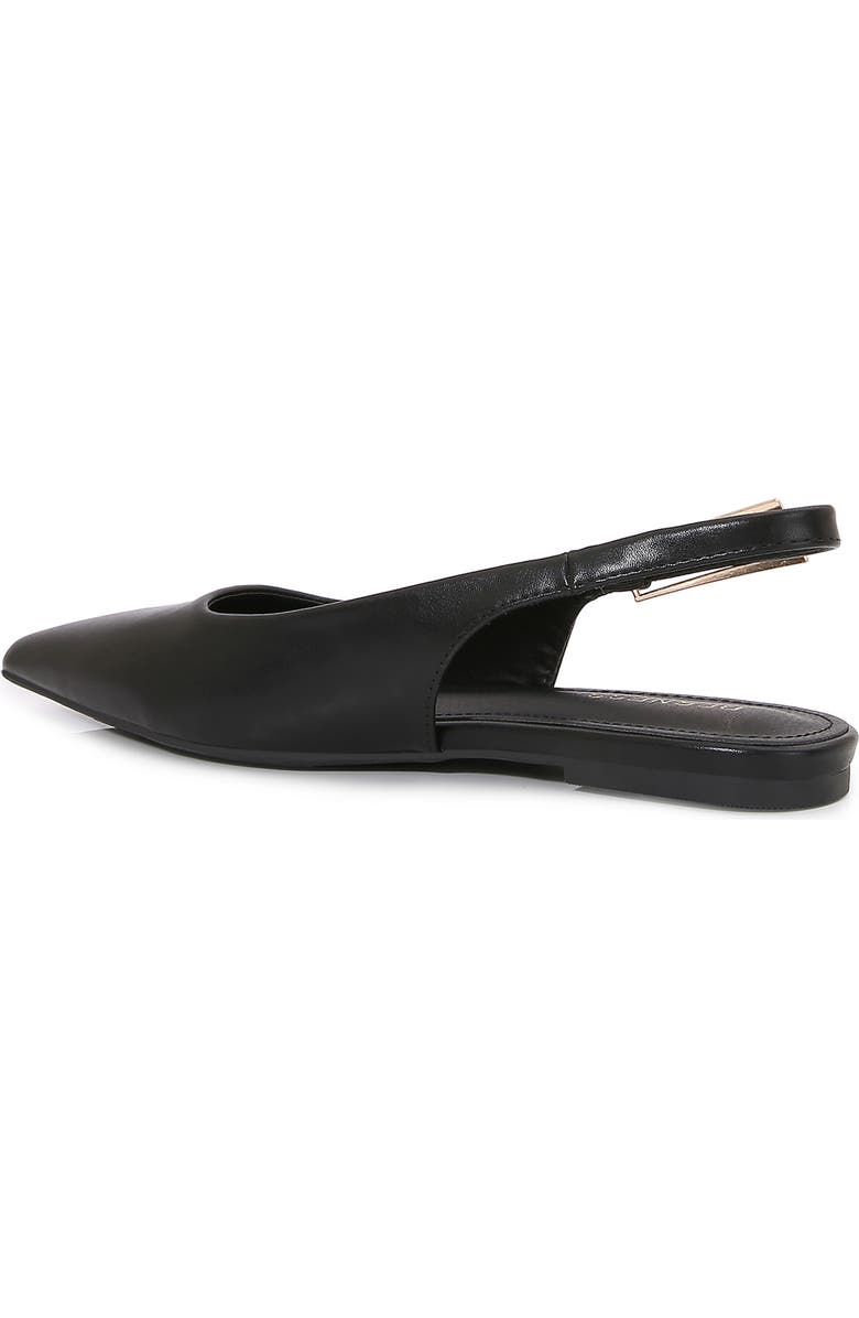 BERNESS Caitriona Pointed Toe Slingback Flat, Alternate, color, Black Lea