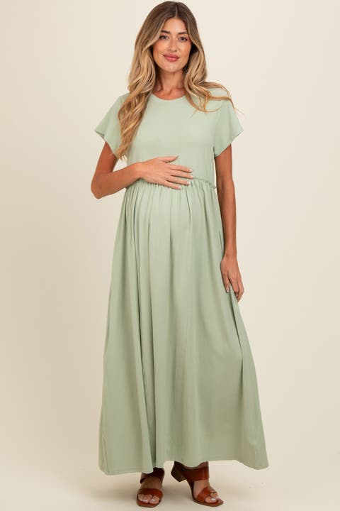 Ruffle Trim Maxi Dress