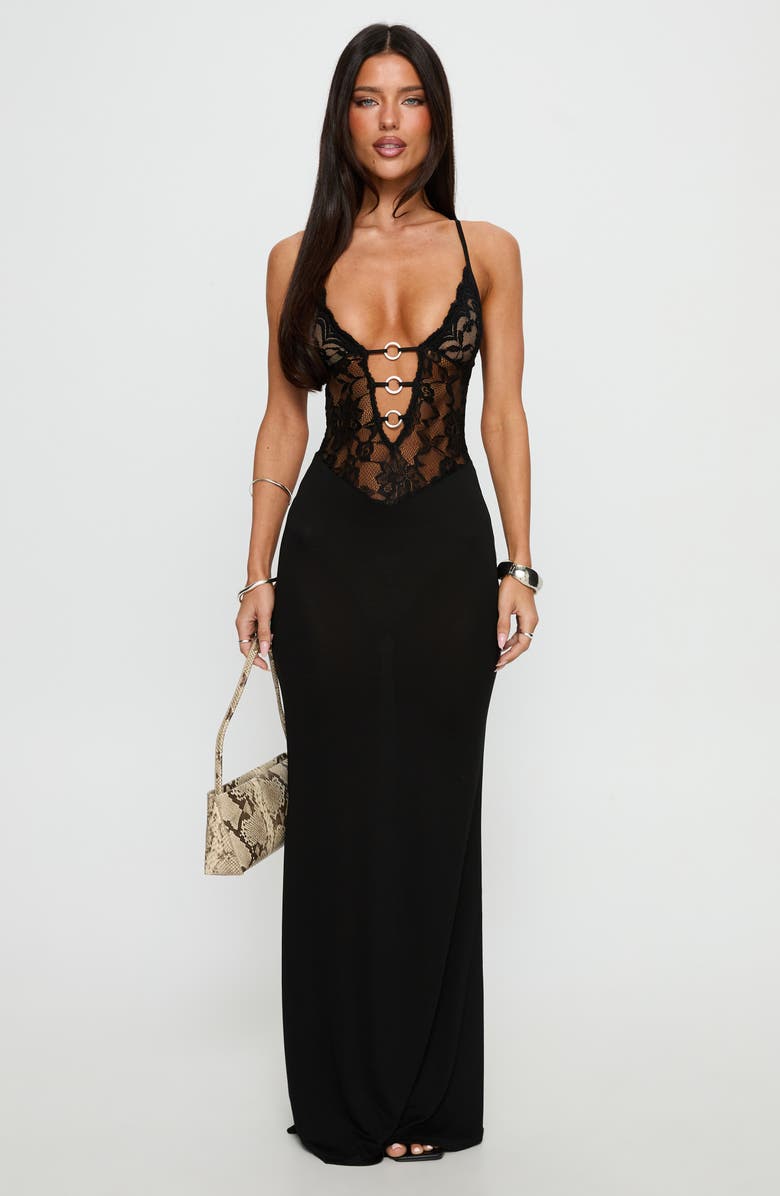 Princess Polly Totema Lace Gown, Alternate, color, 