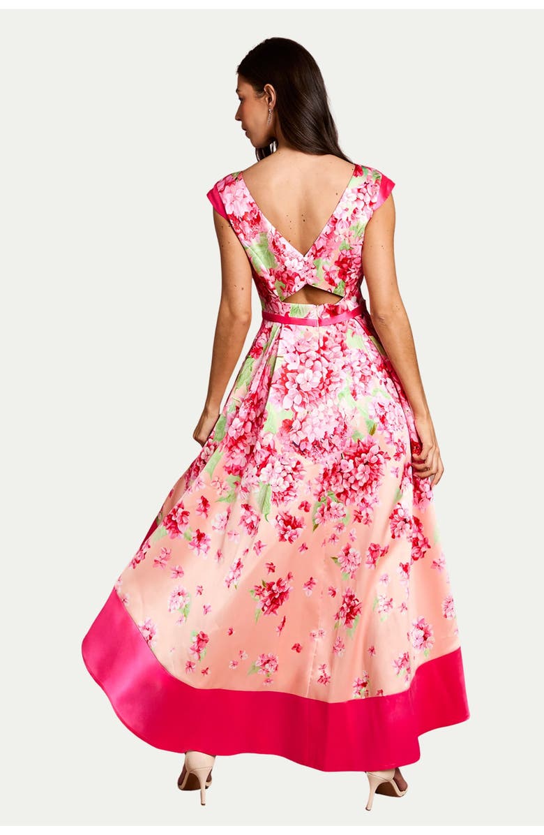 Coast Twill Hi-lo Floral Printed Midi Dress, Alternate, color, Blush