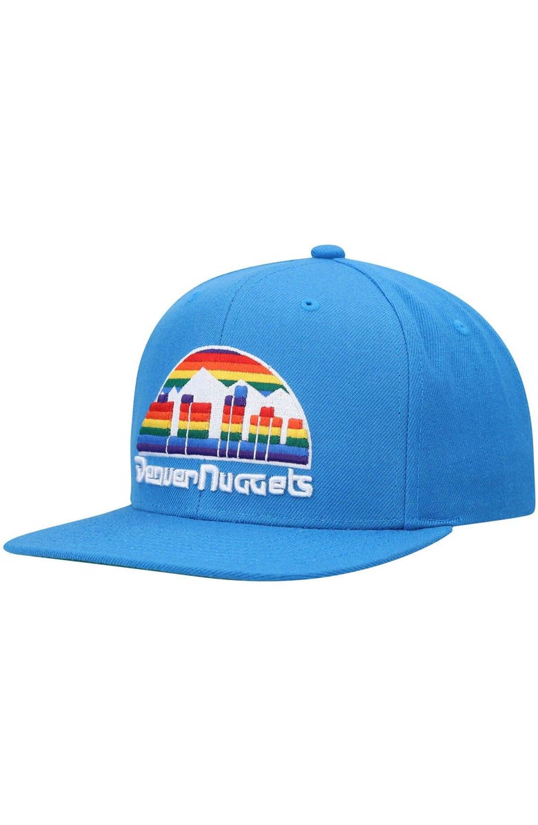 Mitchell & Ness Men's Mitchell & Ness Royal Denver Nuggets Hardwood Classics Team Ground 2.0 Snapback Hat, Main, color, 