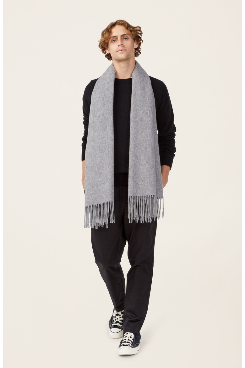 Cleo Cashmere Scarf, Alternate, color, Heather Grey