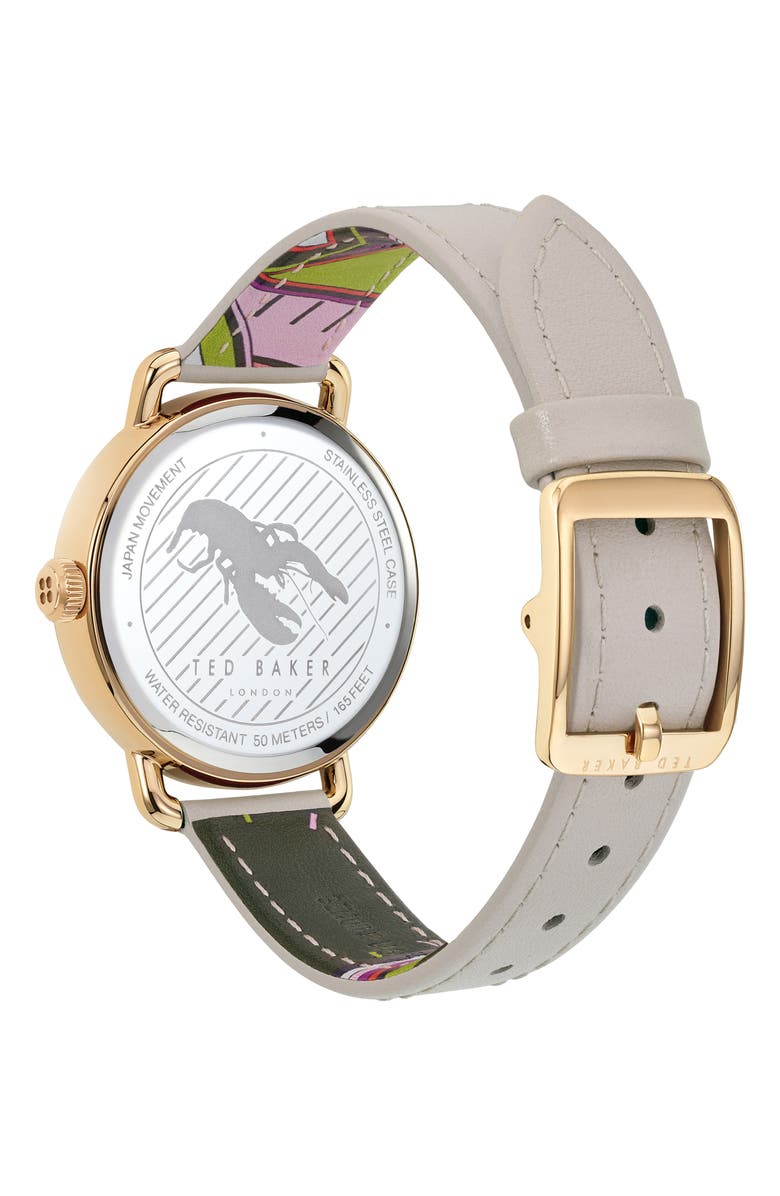 Ted Baker London Hannahh Sub-Eye Leather Strap Watch, 34mm, Alternate, color, 