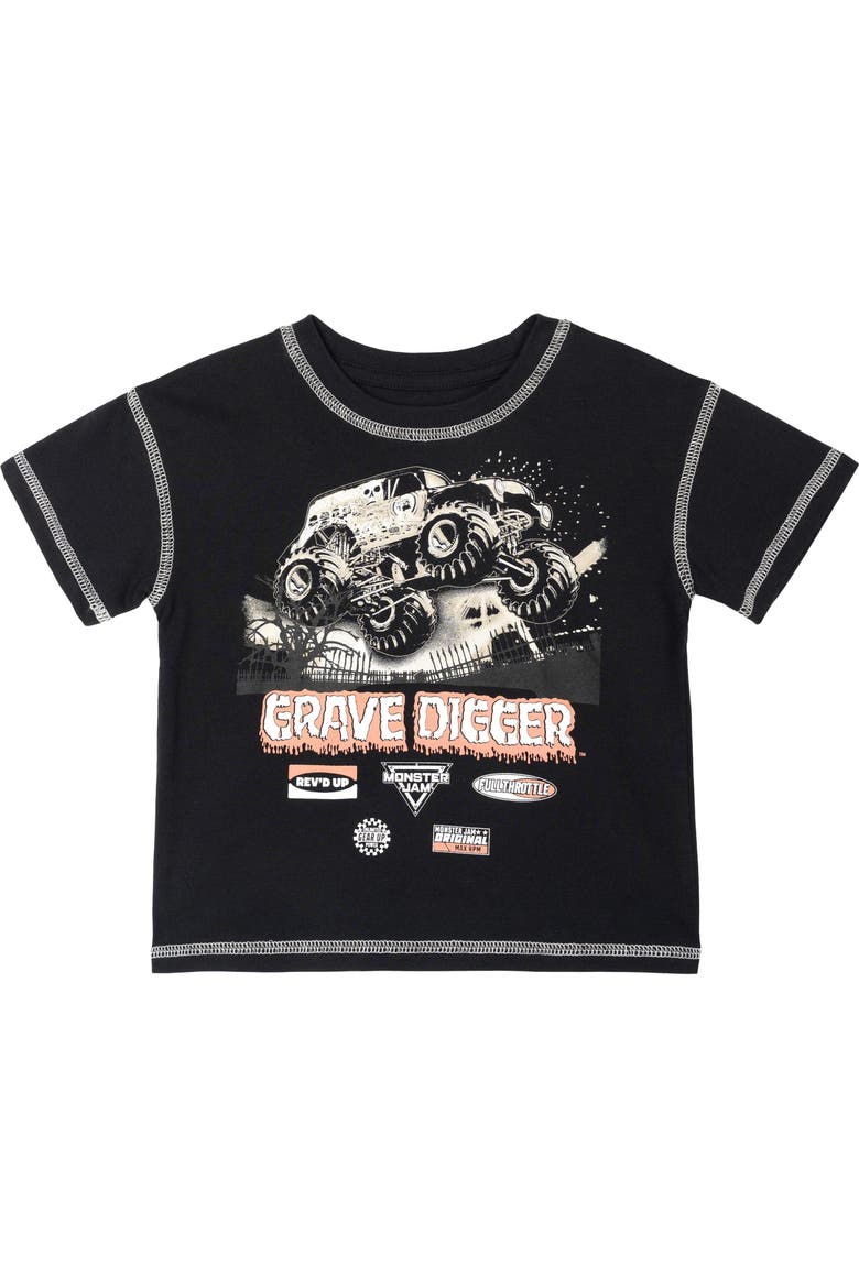 Grave Digger 2-Piece T-Shirt and Denim Skirt Set, Alternate, color, Grave Digger Gray