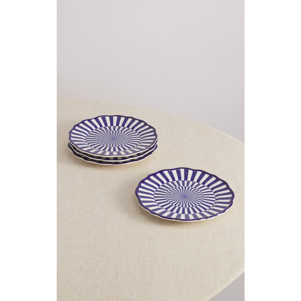 Maison Madison Home Riviera 10.5'' Dinner Plate Set Of 4 In Blue/geometric