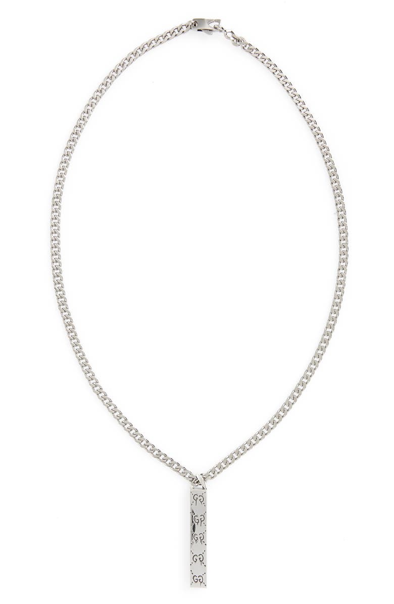 Gucci Ghost Motif Pendant Necklace, Main, color, 