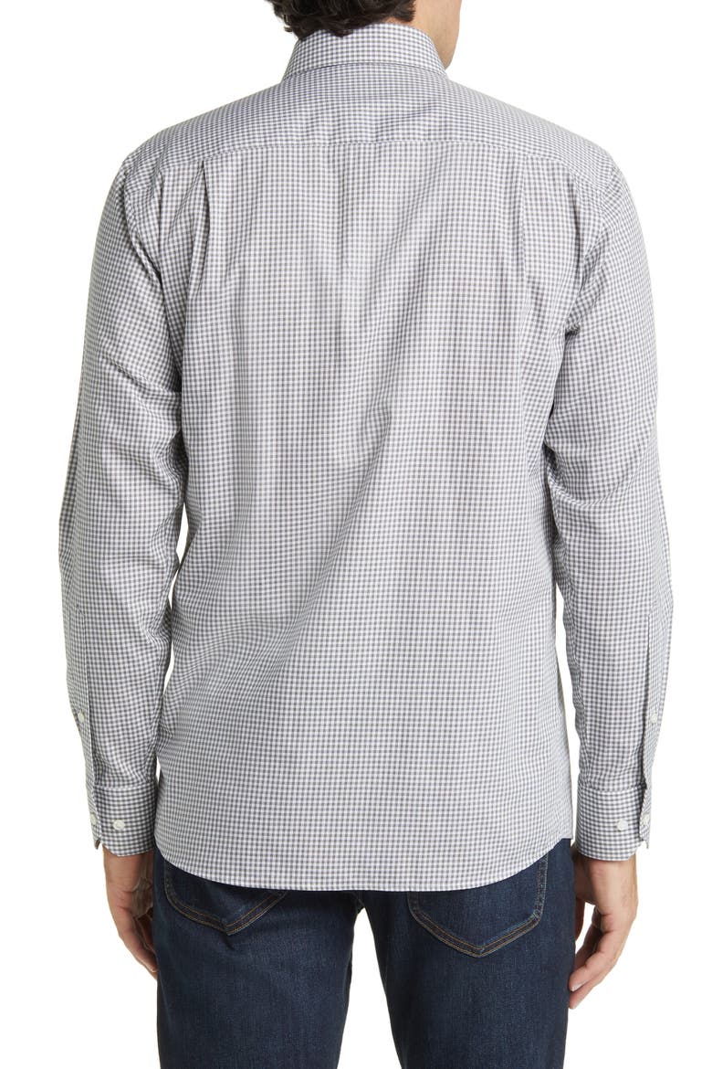 Crown Crafted Francis Gingham Plaid Cotton Button-Up Shirt, Alternate, color, LODEN