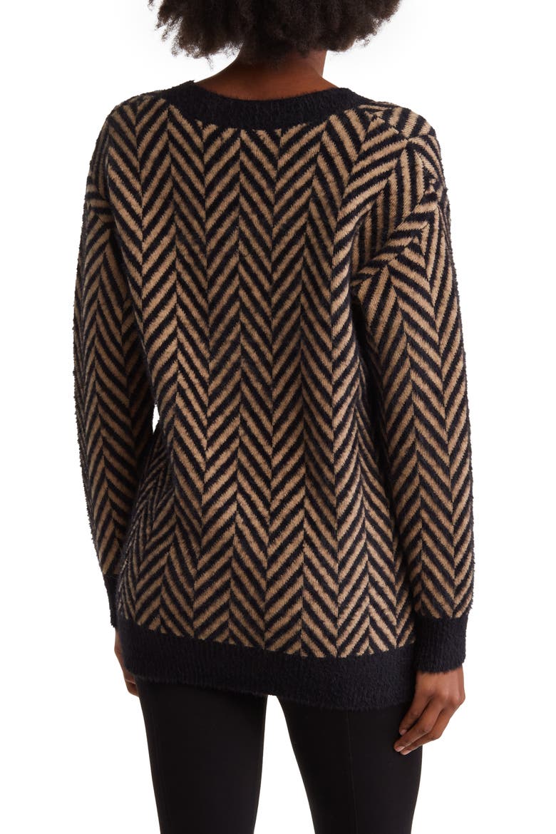 Danny V-Neck Sweater, Alternate, color, BLACK/CAMEL
