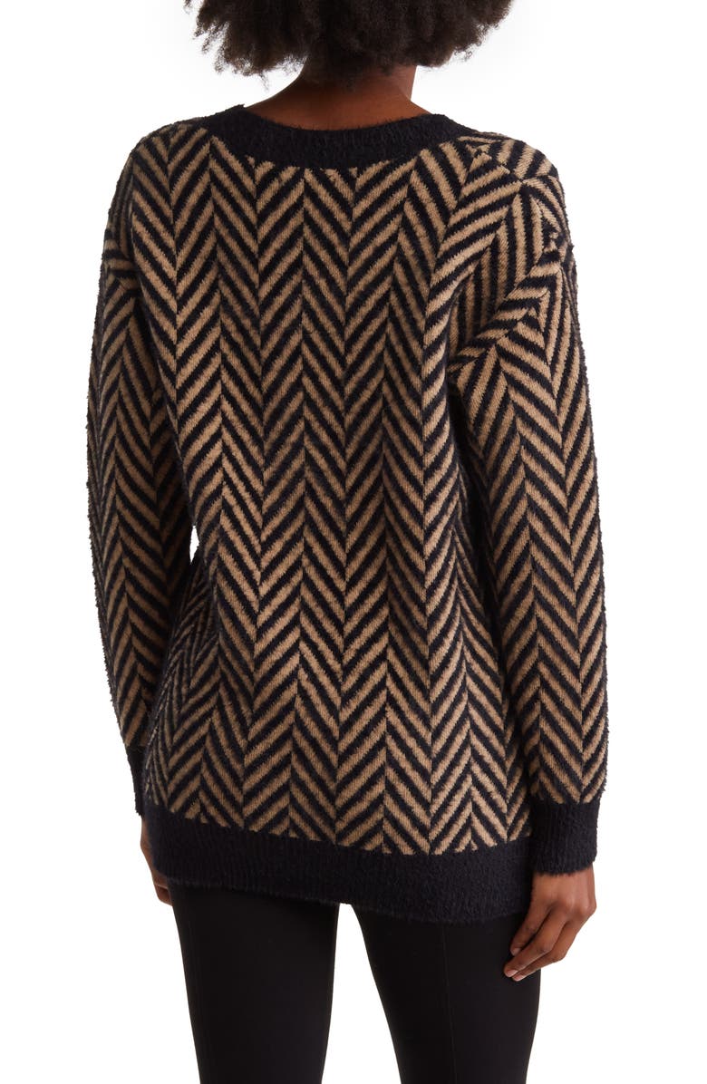 Love Token Danny V-Neck Sweater, Alternate, color, Black/Camel