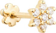 MARIA TASH Diamond Flower Threaded Stud Earring