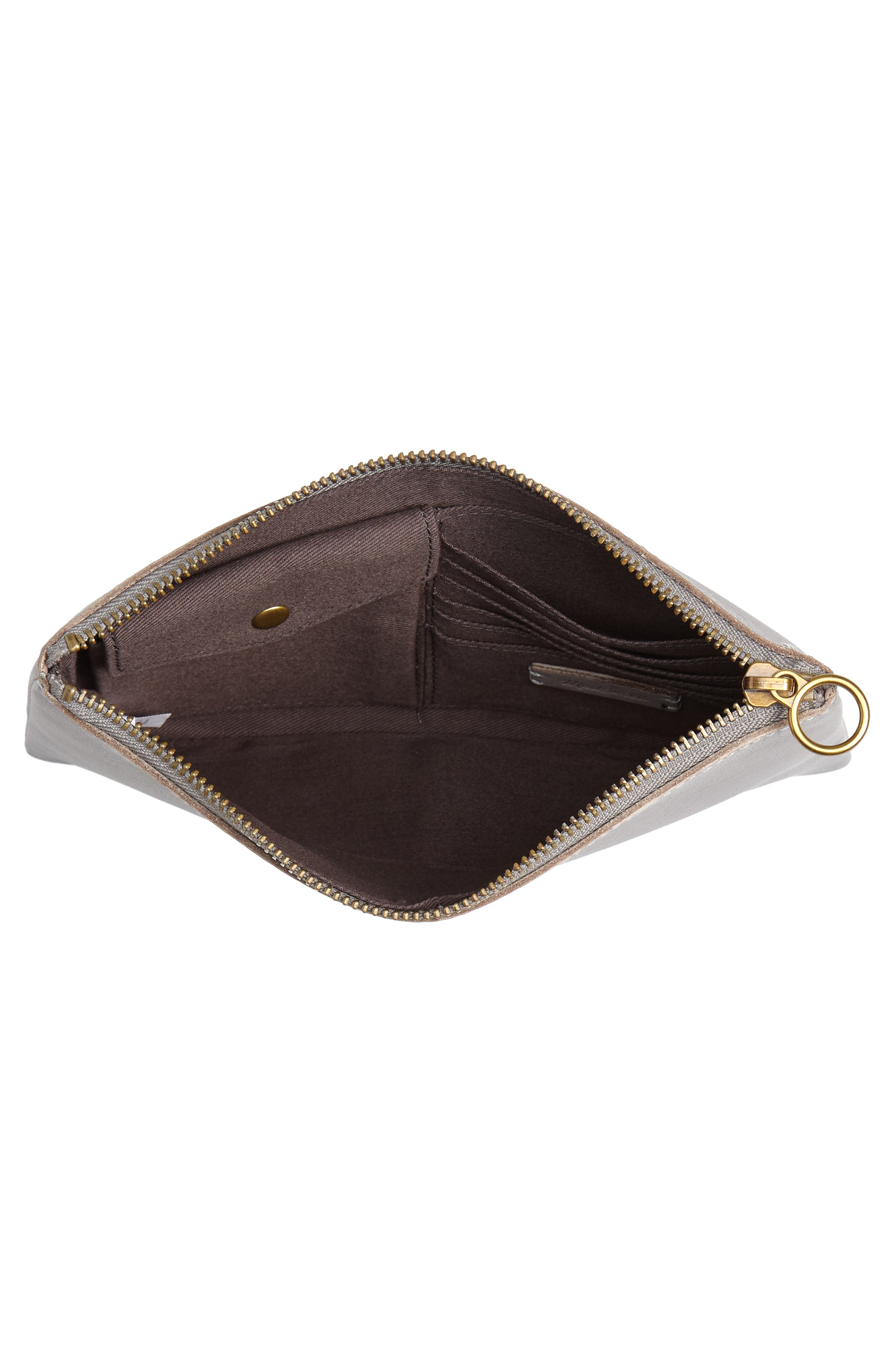 Madewell The Leather Pouch Clutch, Alternate, color, 