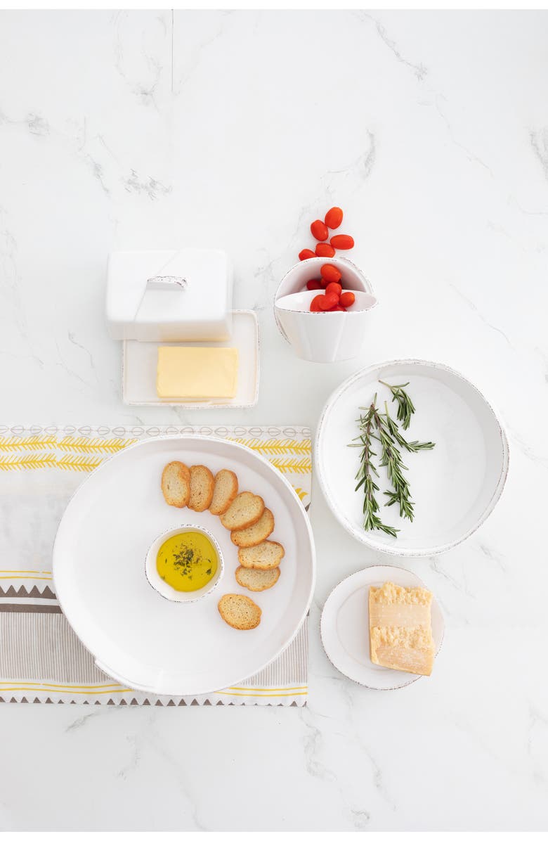 VIETRI Lastra Butter Dish, Alternate, color, White