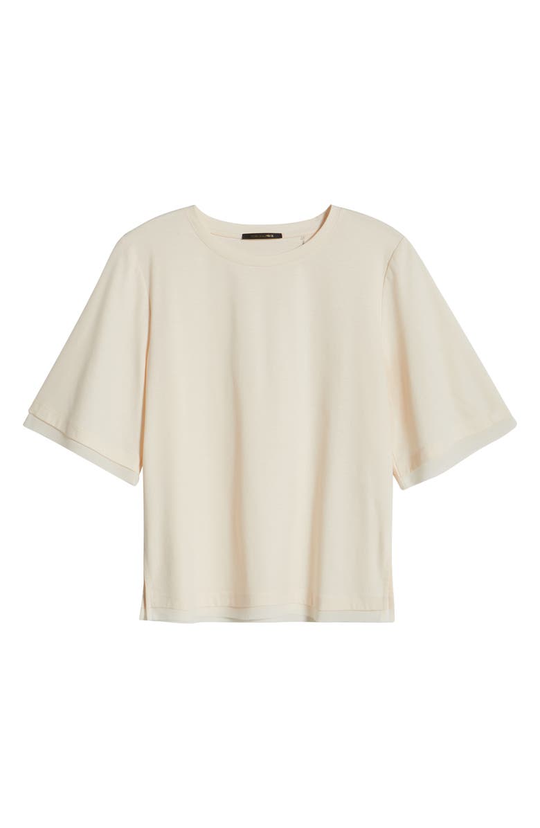 KOBI HALPERIN Chiffon Trim Cotton T-Shirt, Alternate, color, Ecru