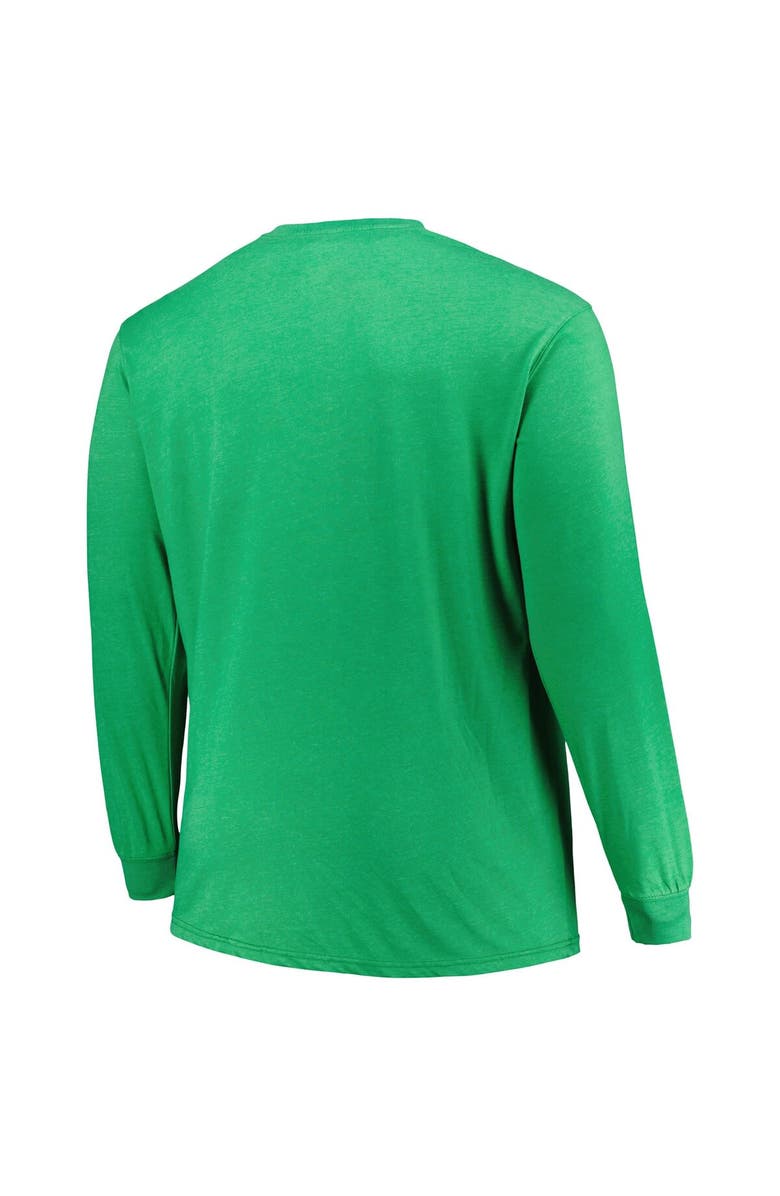 PROFILE Men's Profile  Heather Kelly Green New York Jets Big & Tall Throwback Long Sleeve T-Shirt, Alternate, color, 
