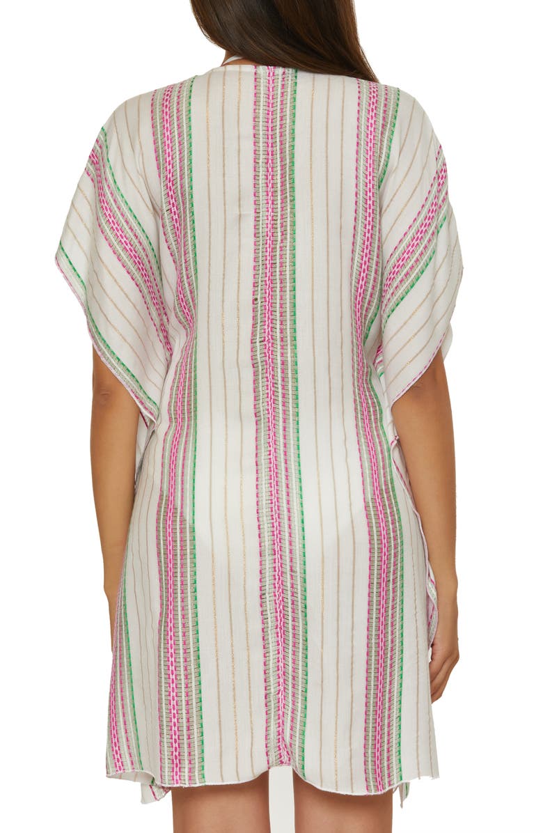 Becca Radiance Woven Cover-Up Tunic, Alternate, color, White/ Azal