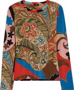 Etro Paisley Long Sleeve Jersey Top