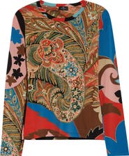 Etro Paisley Long Sleeve Jersey Top