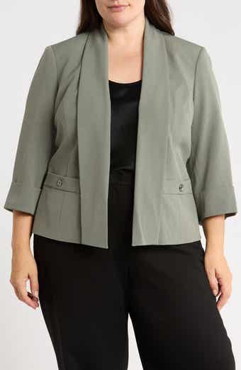 Shawl Collar Three-Quarter Sleeve Jacket
