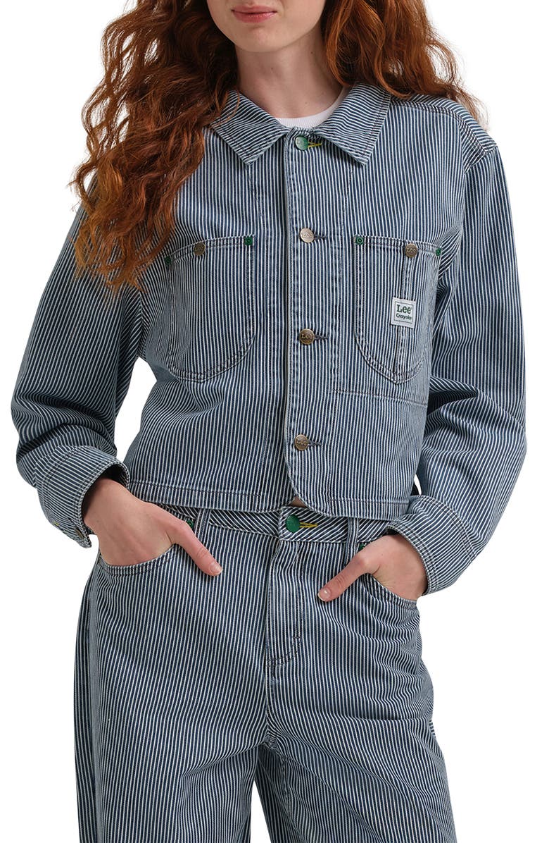 Lee x Crayola Cropped Chore Jacket, Main, color, Railroad Stripe