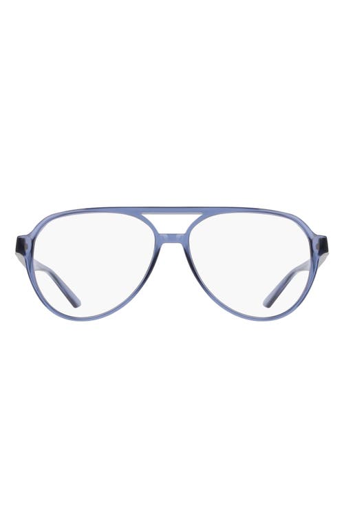 Nike Vital Drift 57mm Aviator Blue Light Blocking Reading Glasses In Purple