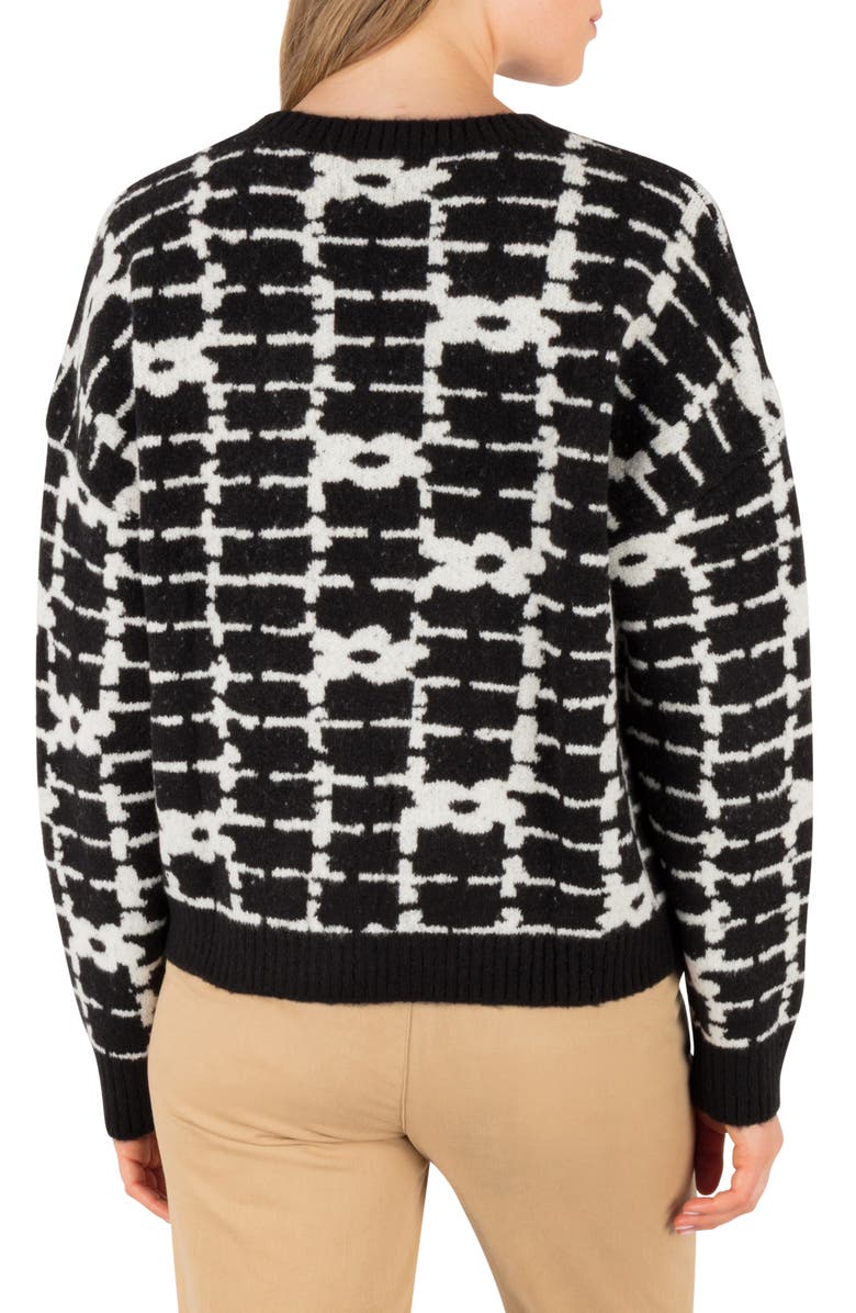 Hurley Daisy Trellis Crewneck Sweater, Alternate, color, Black