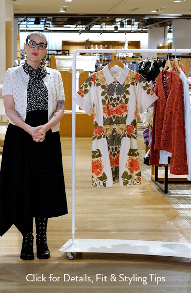 Sadie Floral Cotton & Linen Shirtdress, sales video thumbnail