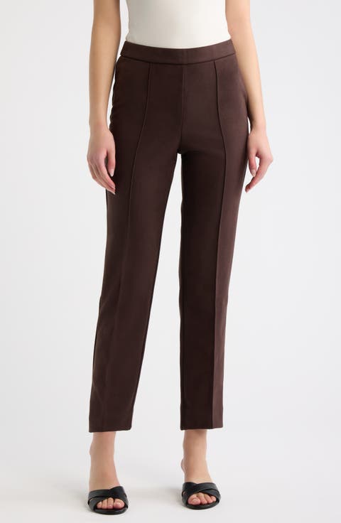 Faux Suede Ankle Pants