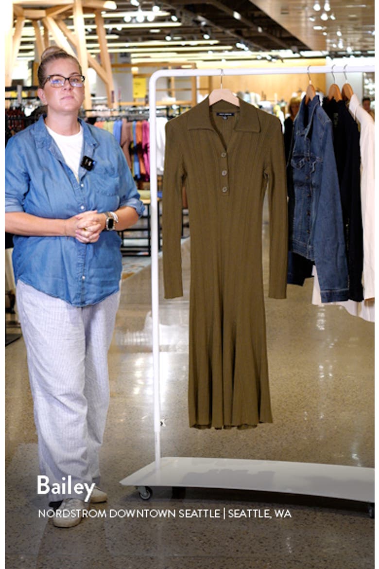 Variegated Rib Long Sleeve Midi Sweater Dress video