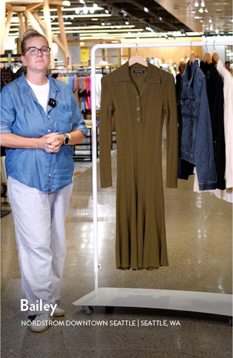 Variegated Rib Long Sleeve Midi Sweater Dress, sales video thumbnail