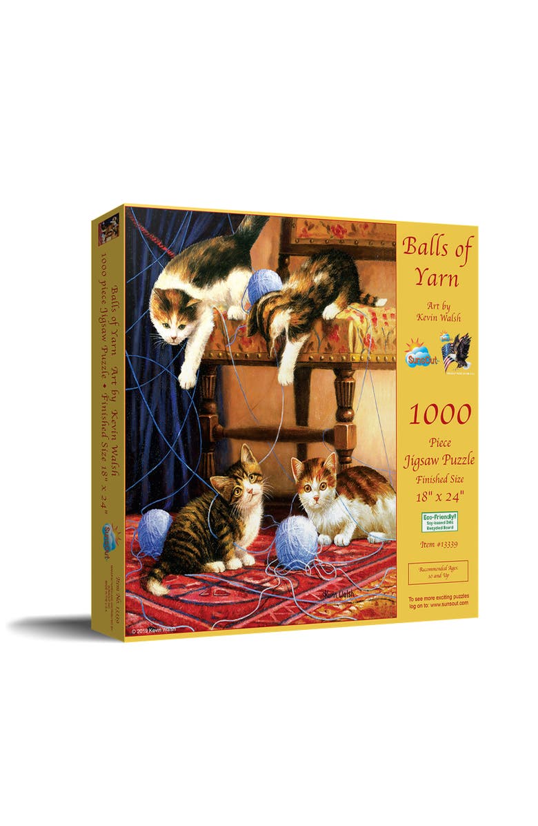 Sunsout Balls of Yarn 500 piece Jigsaw Puzzle for Adults, Main, color, Multicolor