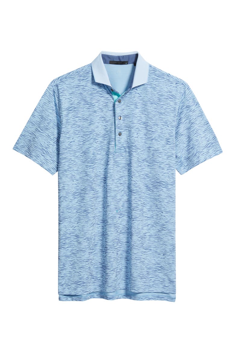 Deep Water Performance Print Polo, Alternate, color, WOLF BLUE