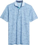 Greyson Deep Water Performance Print Polo