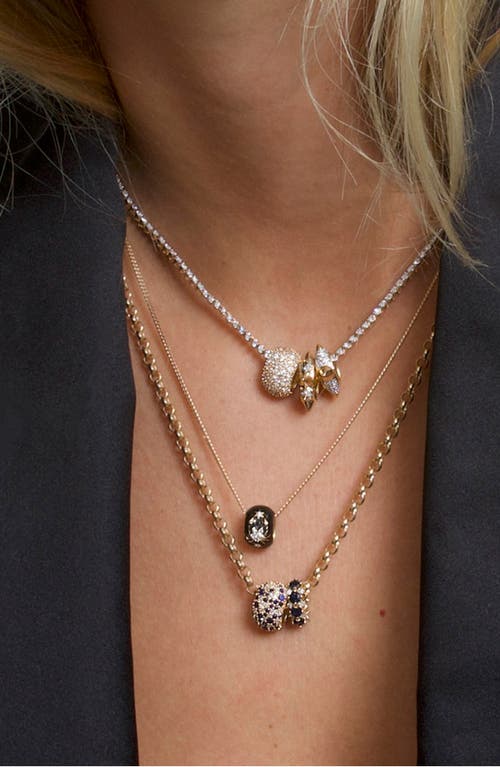 Adina Reyter Diamond 8 Spike Big Bead Charm Pendant In Gold